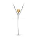 Колье из серебра с фианитами и позолотой родированное - Спичка