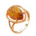 Кольцо из золочёного серебра с пресс нат.янтарём