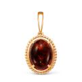 Подвеска из золочёного серебра с прес.нат.янтарём