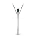 Колье из серебра с фианитами родированное - Спичка