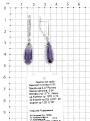 Серьги из серебра с пл.кварцем цв.аметист и фианитами родированные