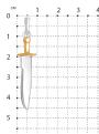 Подвеска из родированного серебра с золочением - Нож