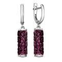 Серьги из серебра с кристаллами Swarovski родированные