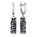 Серьги из серебра с кристаллами Swarovski родированные