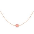 Колье из золочёного серебра с нат. кварцем розовый