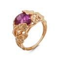 Кольцо из золочёного серебра с синт. александритом