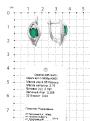 Серьги из серебра с нат. зеленым агатом и фианитами родированные