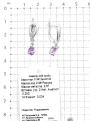 Серьги из серебра с нат.аметистом и фианитами родированные