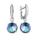 Серьги из серебра с кристаллами Swarovski Мистик розовый родированные