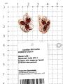 Серьги из золочёного серебра с пл.кварцем цв.гранат и фианитами