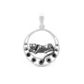 Подвеска из серебра с фианитами родированная