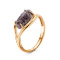 Кольцо из золочёного серебра с нат.чароитом