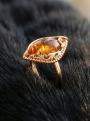 Кольцо из золочёного серебра с пресс. нат. янтарём