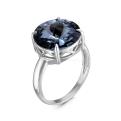 Кольцо из родированного серебра с кристаллом Swarovski