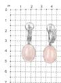 Серьги из серебра с нат.розовым кварцем родированные
