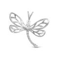 Подвеска из серебра с фианитами родированная - Стрекоза