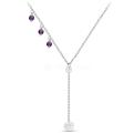 Колье из серебра с аметистом и фианитами родированное