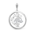 Подвеска из серебра с фианитами родированная - Козерок