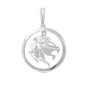 Подвеска из серебра с фианитами родированная - Лев