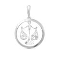 Подвеска из серебра с фианитами родированная - Весы