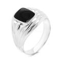 Печатка из серебра с нат.ониксом родированная