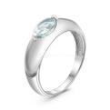 Кольцо из серебра с нат.sky топазом родированное