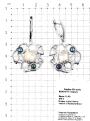 Серьги из серебра с культ. жемчугом и белым перламутром родированные