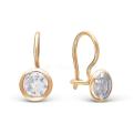 Серьги детские из золочёного серебра с фианитами