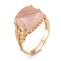 Кольцо из золочёного серебра с нат.розовым агатом