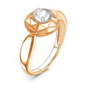 Кольцо из золочёного серебра с кристаллом Swarovski и родированием