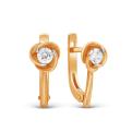 Серьги из золочёного серебра с кристаллами Swarovski и родированием