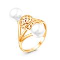 Кольцо из золочёного серебра с жемчугом Swarovski