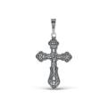 Крест из чернёного серебра - 4 см