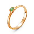 Кольцо из золочёного серебра с изумрудом