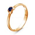 Кольцо из золочёного серебра с нат.сапфиром