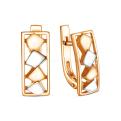 Серьги из золочёного серебра с родированием - Трапеция
