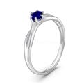 Кольцо из серебра с сапфиром родированное