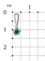 Подвеска из серебра с изумрудом родированная