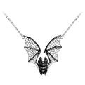 Колье из серебра родированное - Летучая мышь