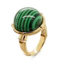 Кольцо из золочёного серебра с реконст. малахитом