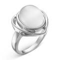 Кольцо из серебра с кошачьим глазом родированное