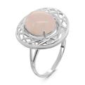 Кольцо из серебра с нат. халцедоном родированное