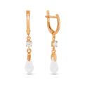 Серьги из золочёного серебра с кристаллами Swarovski и фианитами