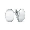 Серьги из серебра родированные - Овалы