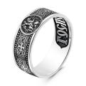 Кольцо из чернёного серебра - Спаси и сохрани