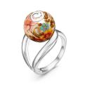 Кольцо из серебра с эмалью родированное