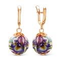 Серьги из золочёного серебра с эмалью