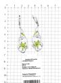 Серьги из серебра с пл.кварцем цв.хризолит и фианитами родированные
