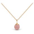 Колье из золочёного серебра с нат. розовым кварцем