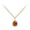 Колье из золочёного серебра с нат.прес.янтарём